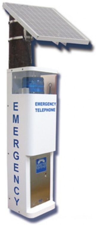 Call Stat.-Cellular--95W Solar. White Finish With Blue Beacon Strobe And 95 Watt Photocell (Choose From At&T Or Verizon)