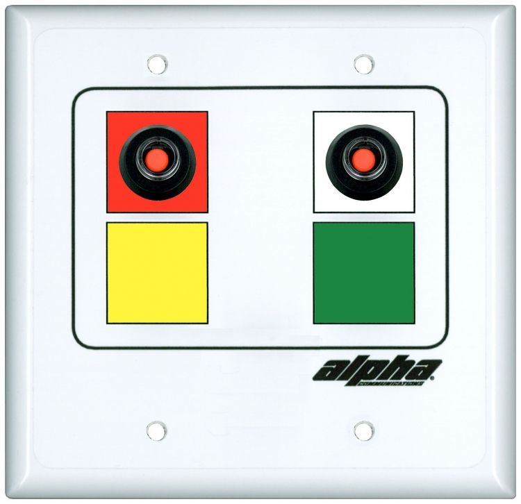 2 Button Room Status Station. Has 2-Room Status Switches Red/White. Must Be Used With Alphastatus System Only