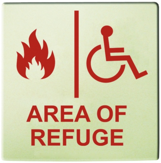 8" X 8" Photolumines Wall Sign - IBC Compliant Area of Rescue Assistance Sign