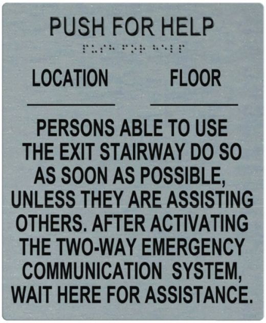 Instruction and Location Wall Sign with Self-Stick Backing