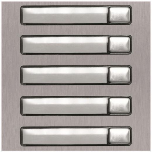 Nexa GB2 Series St. Steel Push Button Module - 5 Butt Panel