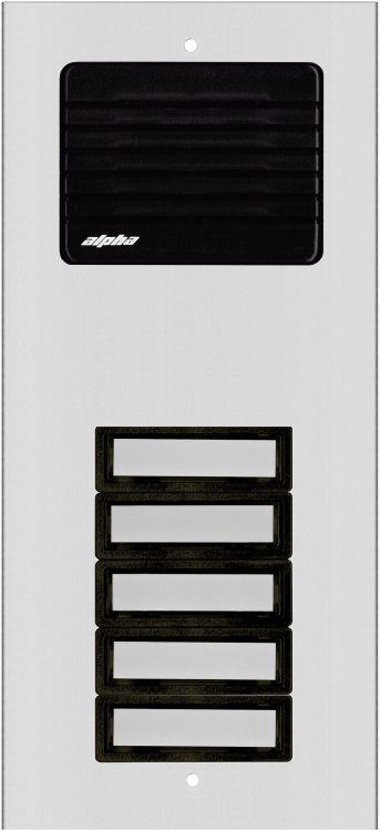 5 Plast Button L/S Panel-Alum: Compact and Economical Entrance Panel for Apartment/Suite Stations