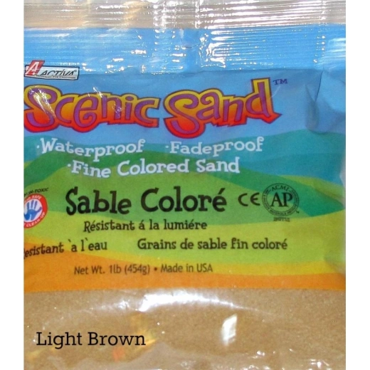 Scenic Sand Craft Colored Sand, Light Brown, 1 Lb (454 G) Bag