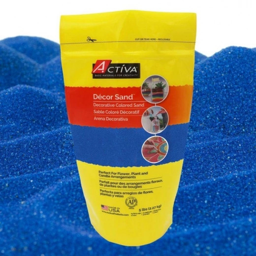 ACTÍVA Décor Sand™ Decorative Colored Sand, Dark Blue, 5 lb (2.27 kg) Reclosable