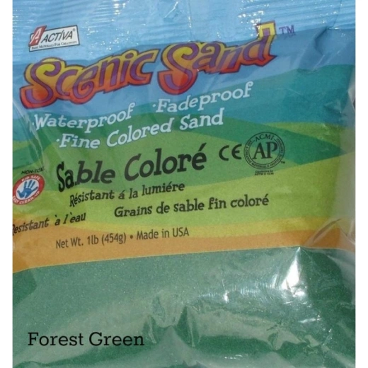 ACTÍVA Scenic Sand™ Craft Colored Sand, Forest Green, 1 lb (454 g) Bag