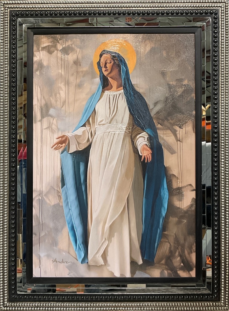 Framed Holy Mother Giclee 24X48