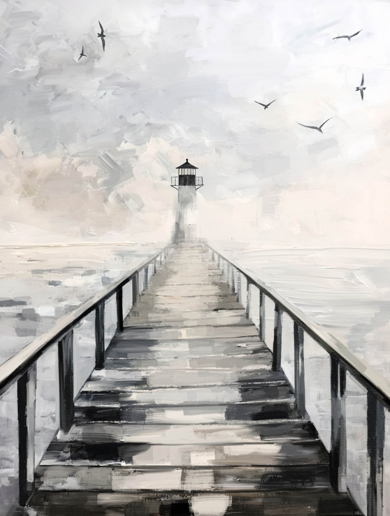 Black And White Boardwalk Giclee