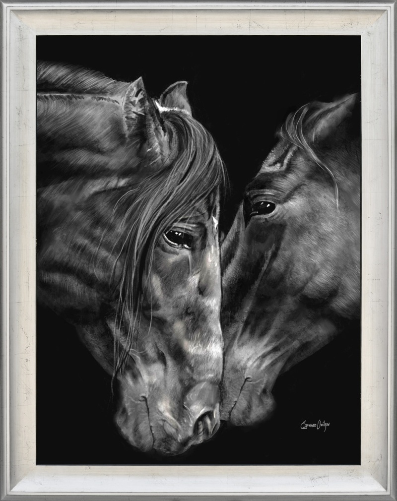 Double Horse Framed Giclee
