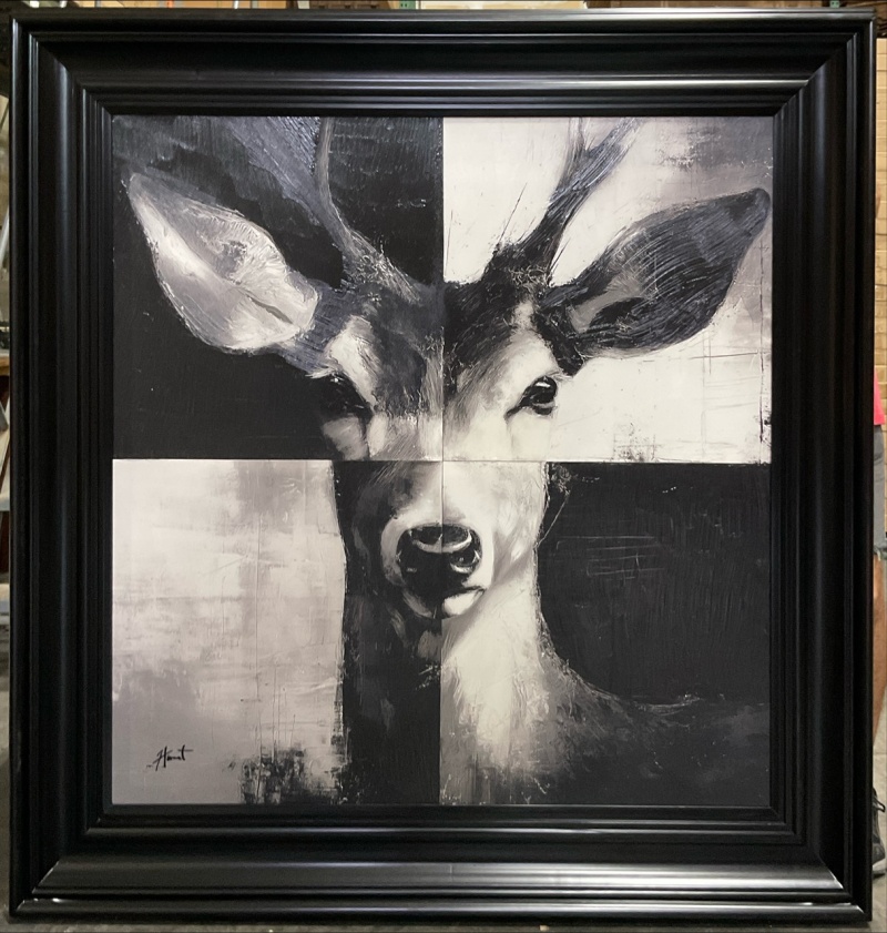 Monochrome Deer Framed Giclee