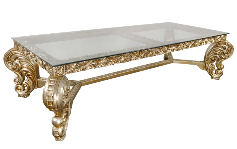Platine Rococo Dining Table With Glass