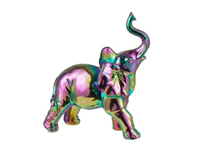 11.5"H Iridescent Elephant