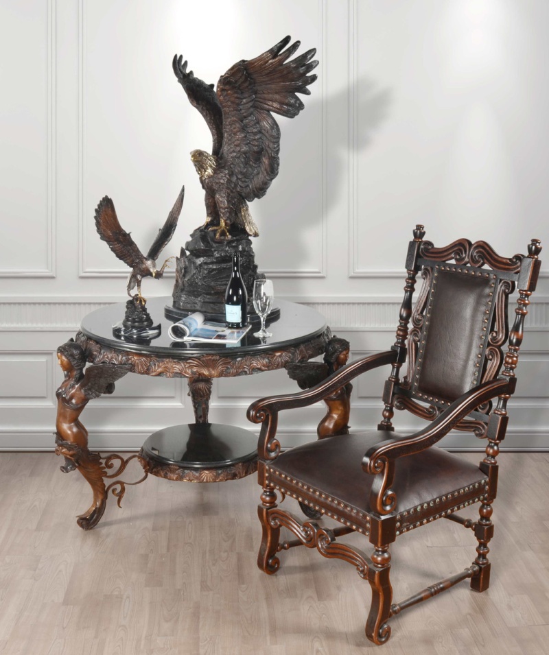 Winged Lady Table Antiqued Finish