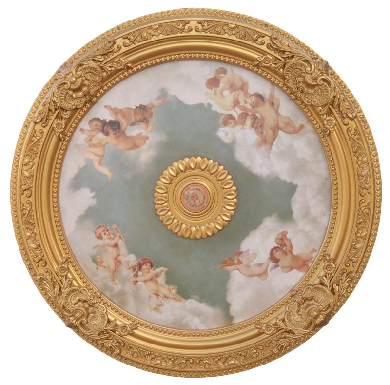 Cherubs Sky Round Chandelier Ceiling Medallion 36In