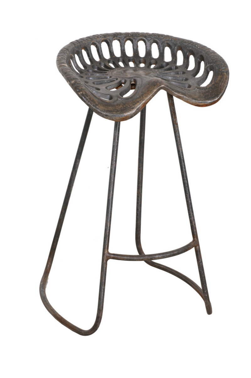 Cast Iron Tractor Seat Counter Height Industrial Stool