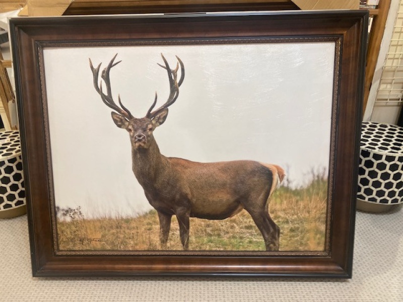 Framed Deer Giclee 36X48