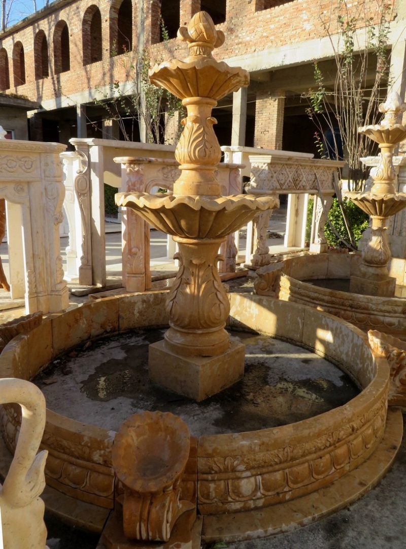 Yellow Stone Marble Fountain