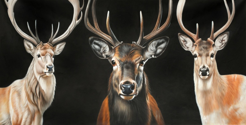 The Three Stags Giclee