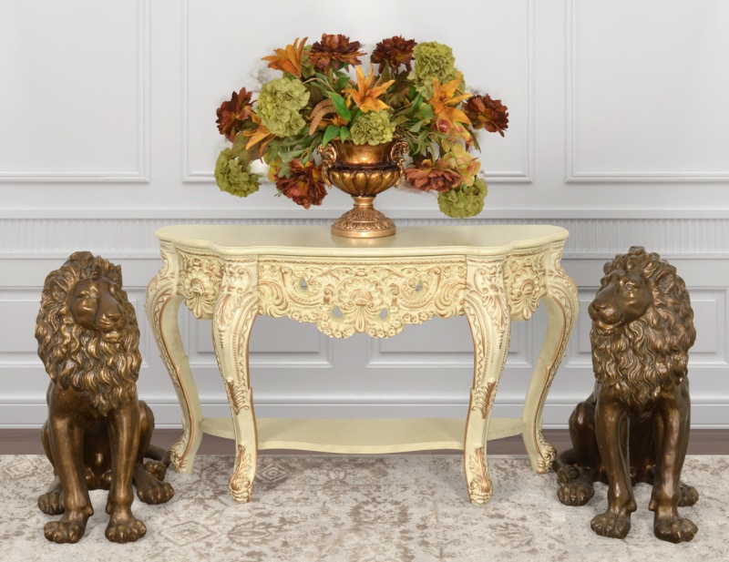32 Inch Tall Burnished Sitting Lion Set Of 2