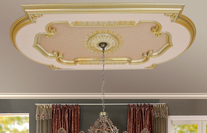 94 Inch Rose Gold Rectangular Chandelier Ceiling Medallion