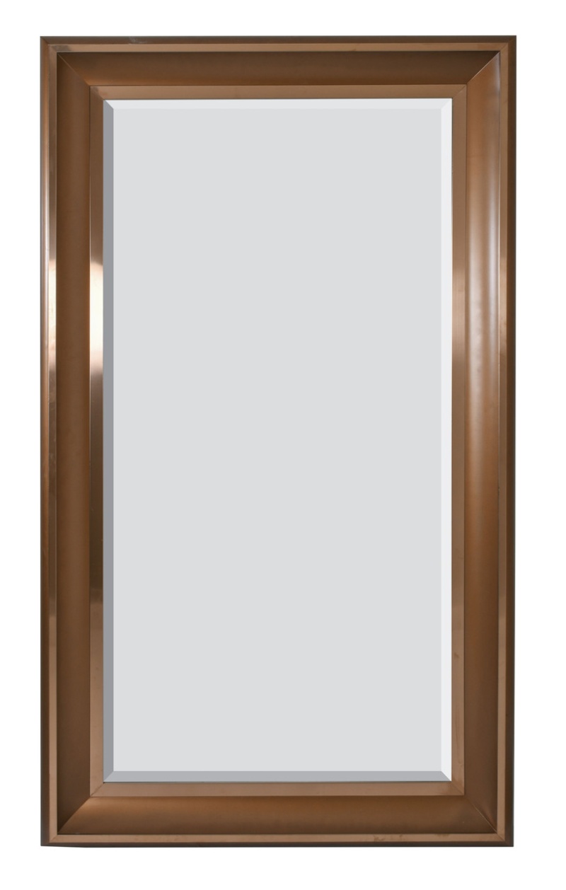 Mirror With Dark Wood And Gold Frame 36X72 Mirror