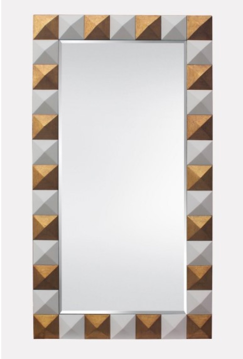 Pyramid Gold And White Leaner Mirror