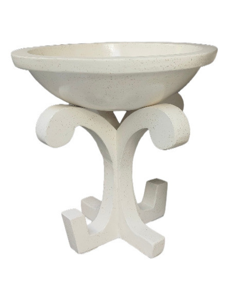 White Terrazzo Ionic Pot On Base