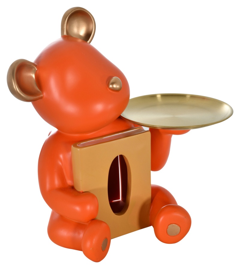 Feel Better Bear Butler Statue Tissue Box Holder