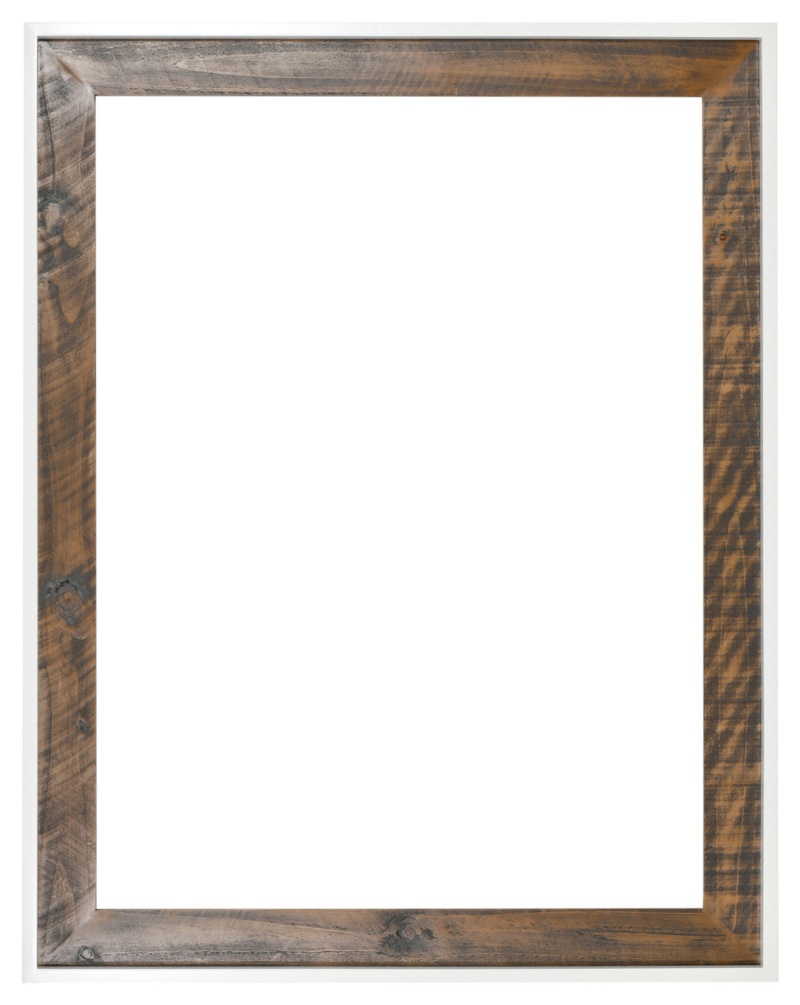 Weathered Wood Walnut And White Tray Frame 44W X 56h