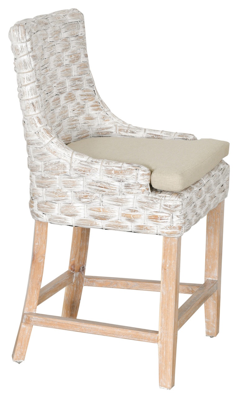 Alfresco Wide Weave Counter Stool White Wash