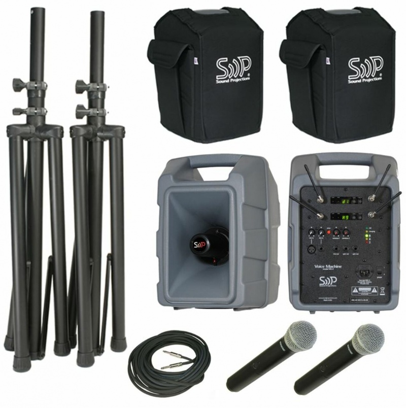Sound Projections Vm-2 Deluxe Dual Hand-Held Wireless Package With Companion Speaker