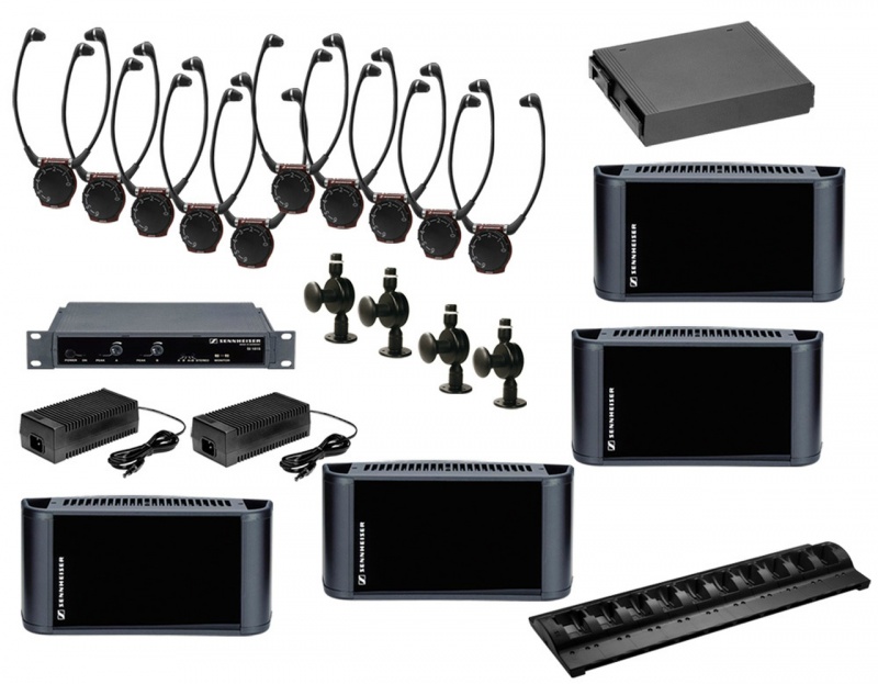 Sennheiser 2.3/2.8 Mhz Infrared System Package To Cover 4,000 Sq Ft In Dual Channel Mode