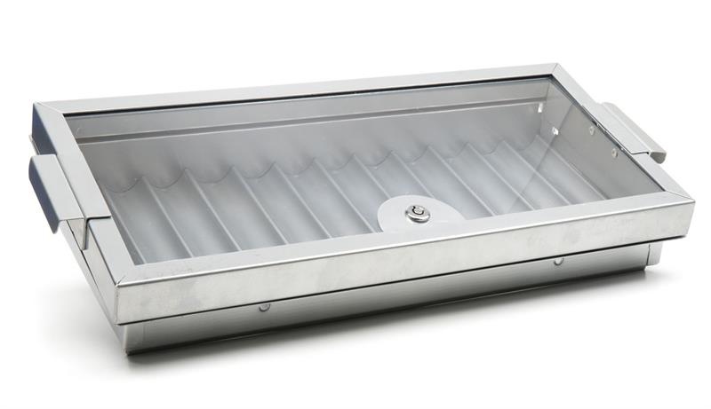 Metal Chip Tray With Cover And Lock 12 Row (Holds 720 Chips)