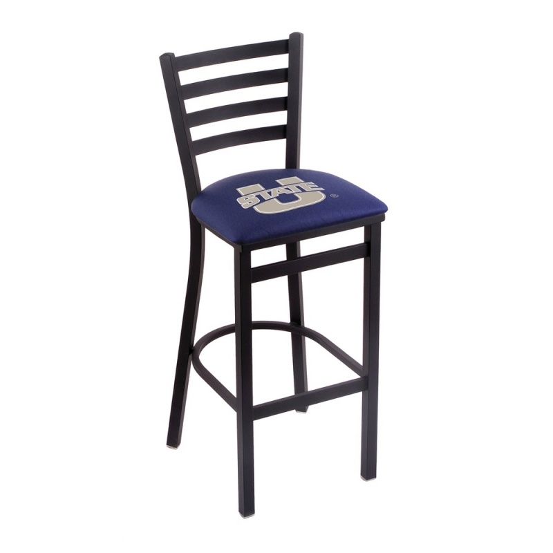 L004 Utah State 25" Stationary Counter Stool With Black Wrinkle Finish