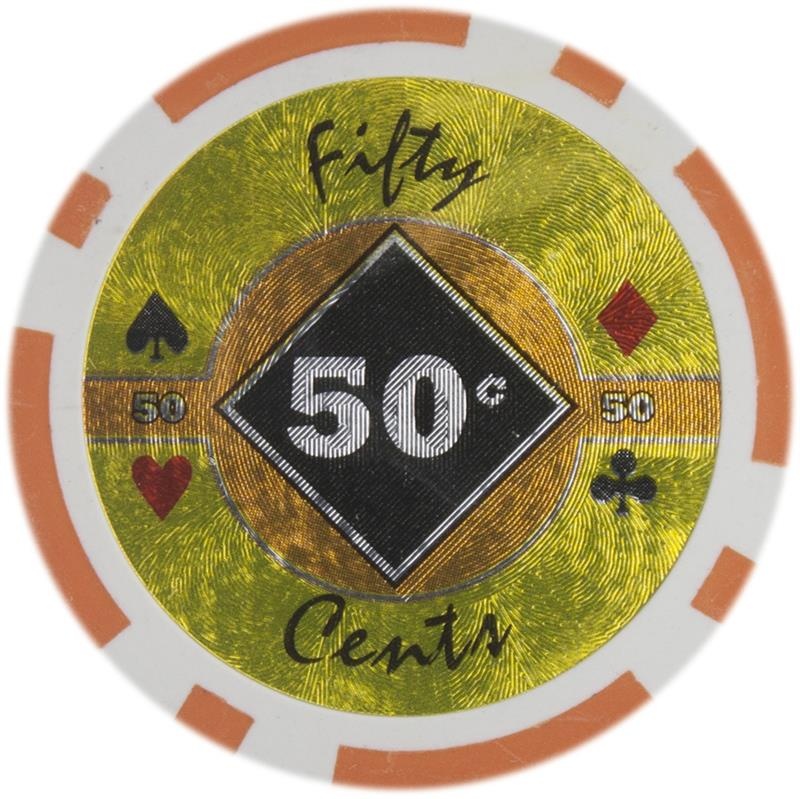 Black Diamond Series Poker Chips 14 Gram - $0.50 Sold By The Roll 25 Pcs Per Roll