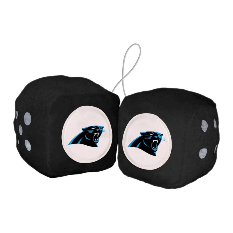 Carolina Panthers Team Color Fuzzy Dice Decor 3" Set
