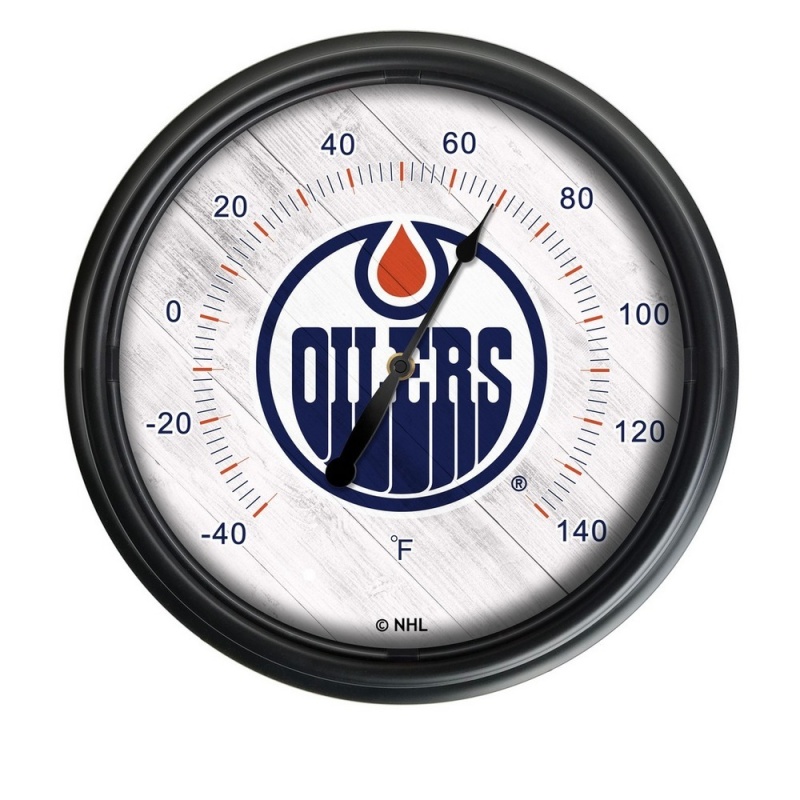 Edmonton Oilers Indoor/Outdoor Led Thermometer By Holland Bar Stool Company