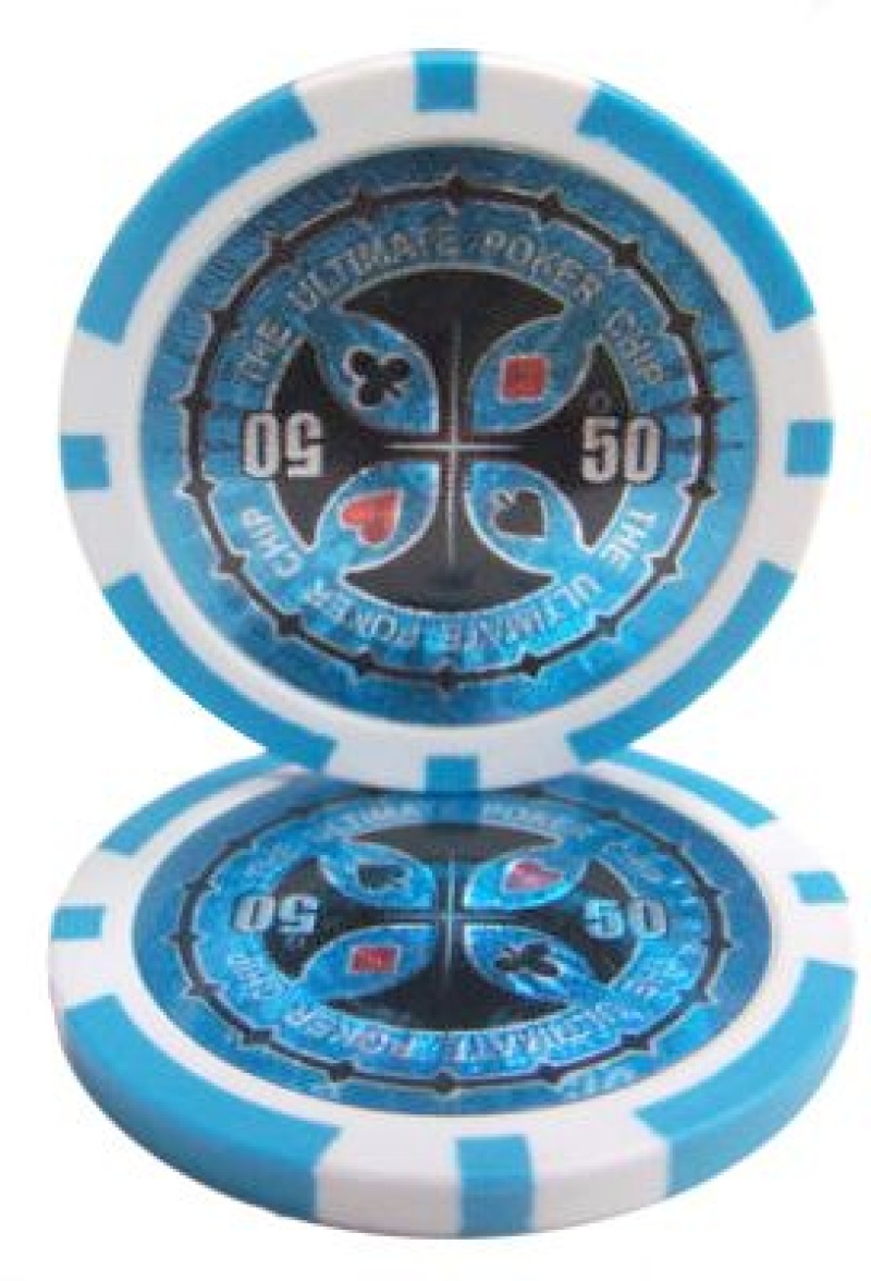 The Ultimate Poker Chip Series 14 Gram $50 Sold By The Roll 25 Pcs. Per Roll