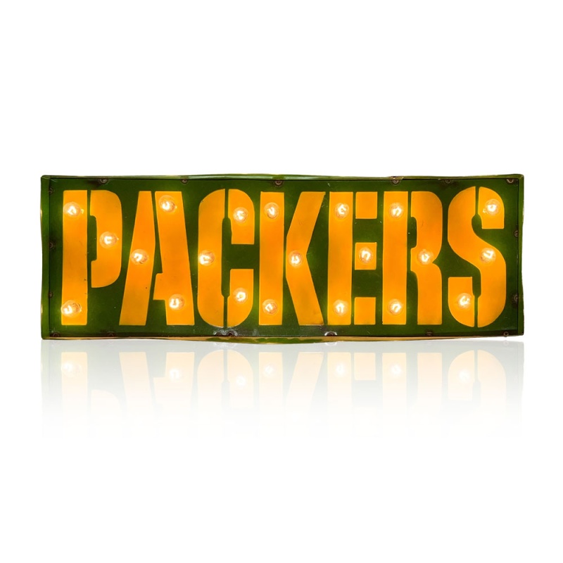 Green Bay Packers Lighted Recycled Metal Street Sign