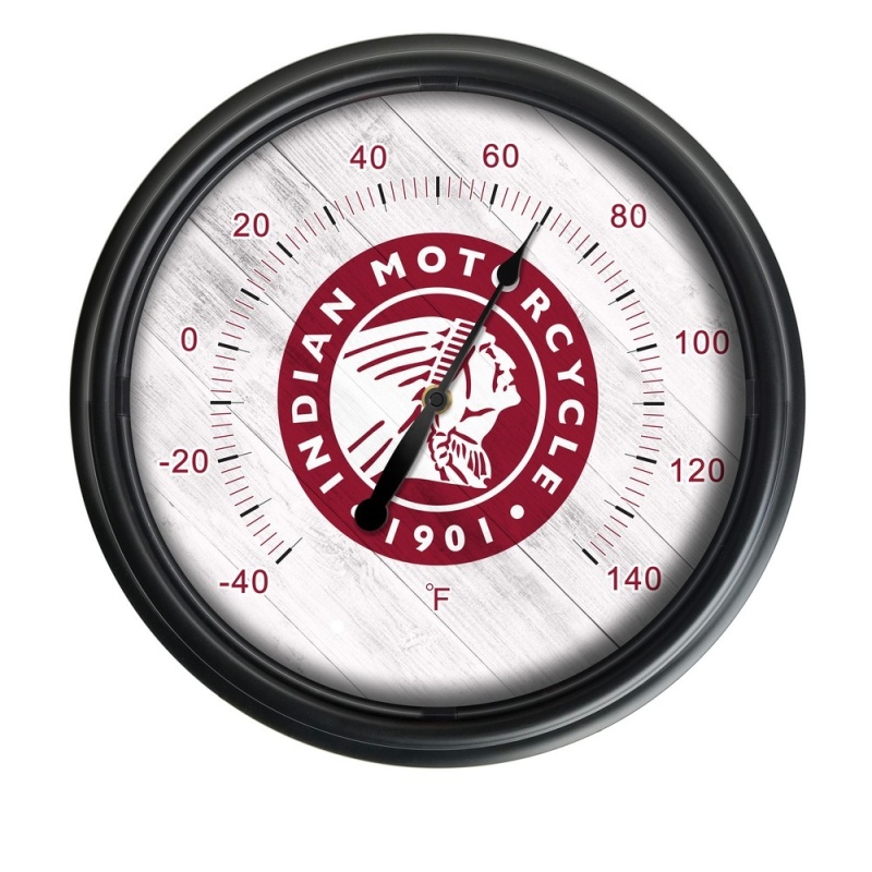 Indian Motorcycle (Head) Indoor/Outdoor Led Thermometer By Holland Bar Stool Company