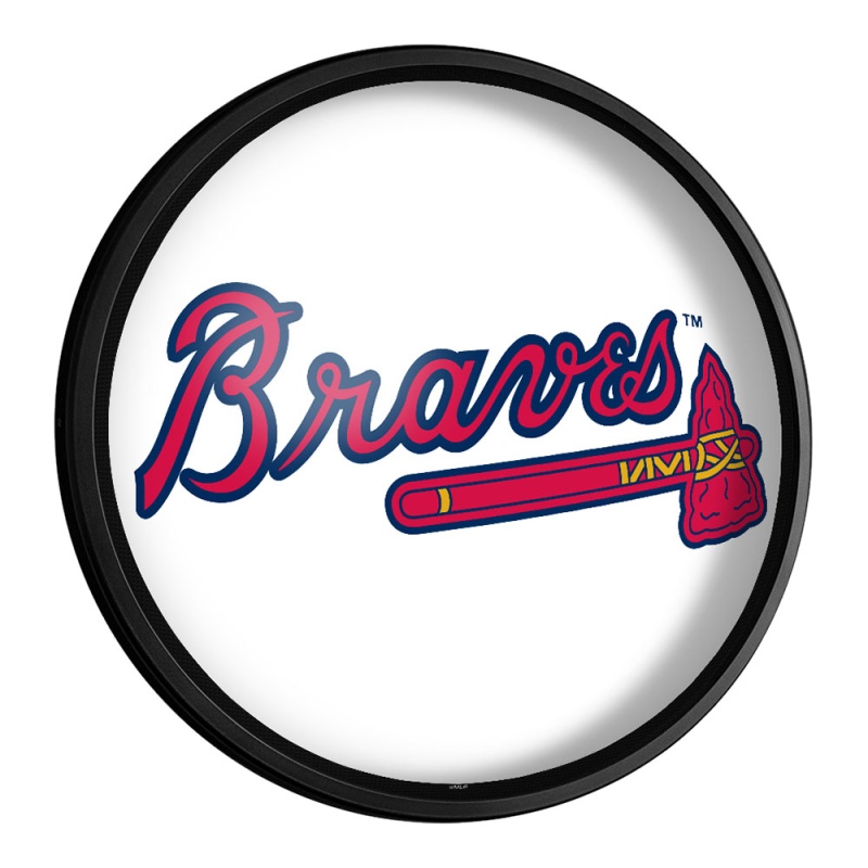 Atlanta Braves: Logo - Round Slimline Lighted Wall Sign