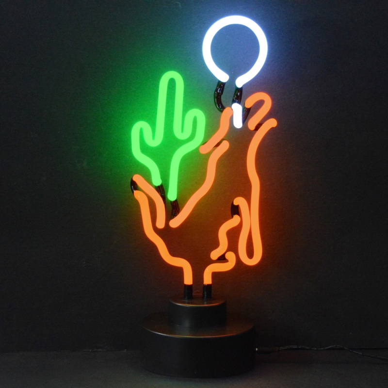 Coyote Moon Cactus Neon Sculpture 7" X 18" X 6"
