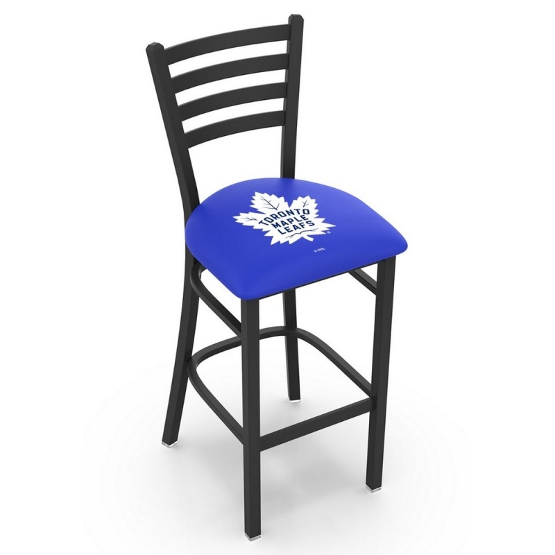 L004 Toronto Maple Leafs 25" Stationary Counter Stool With Black Wrinkle Finish