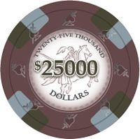 Poker Knights Series Clay Poker Chips 13.5G Roll Of 25 Chips - $25000