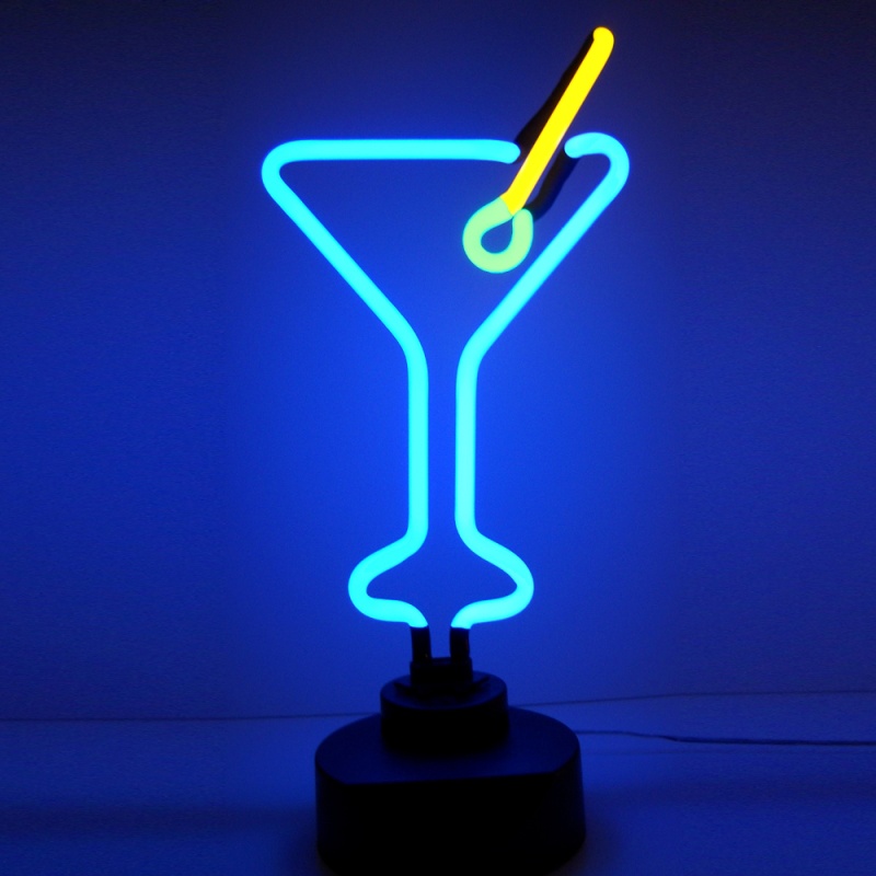 Martini Glass Neon Sculpture 8" X 17" X 6"