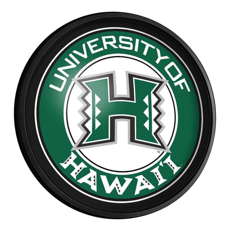 Hawaii Warriors: Round Slimline Lighted Wall Sign