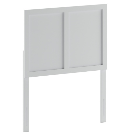 Oliver Twin Size Two Panel Wooden Adjustable Headboard For Universal Metal Bed Frames In White