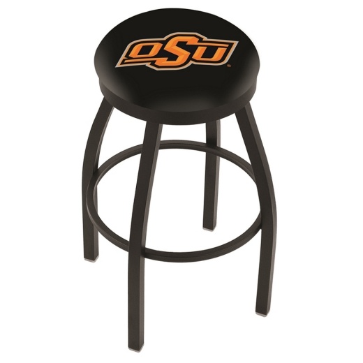 L8b2b Black Wrinkle Oklahoma State Swivel Bar Stool With Accent Ring By Holland Bar Stool Company