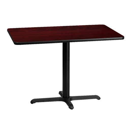 Graniss 30'' X 42'' Rectangular Mahogany Laminate Table Top With 23.5'' X 29.5'' Table Height Base