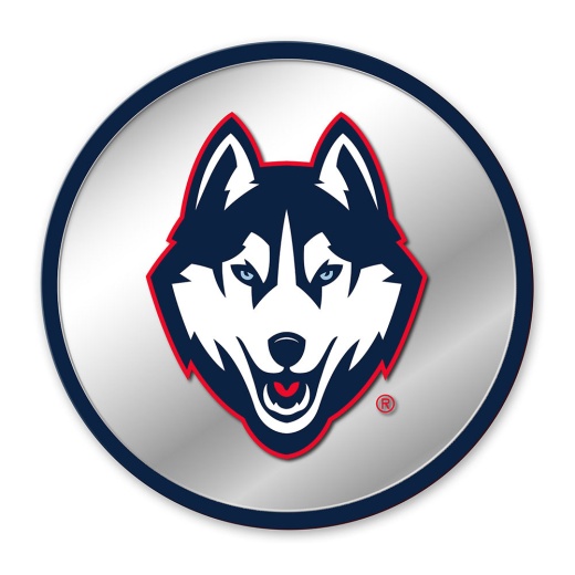 Uconn Huskies: Mascot Modern Disc Mirrored Wall Sign
