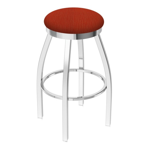 802 Misha Swivel Stool With Chrome Finish And Graph Poppy Seat